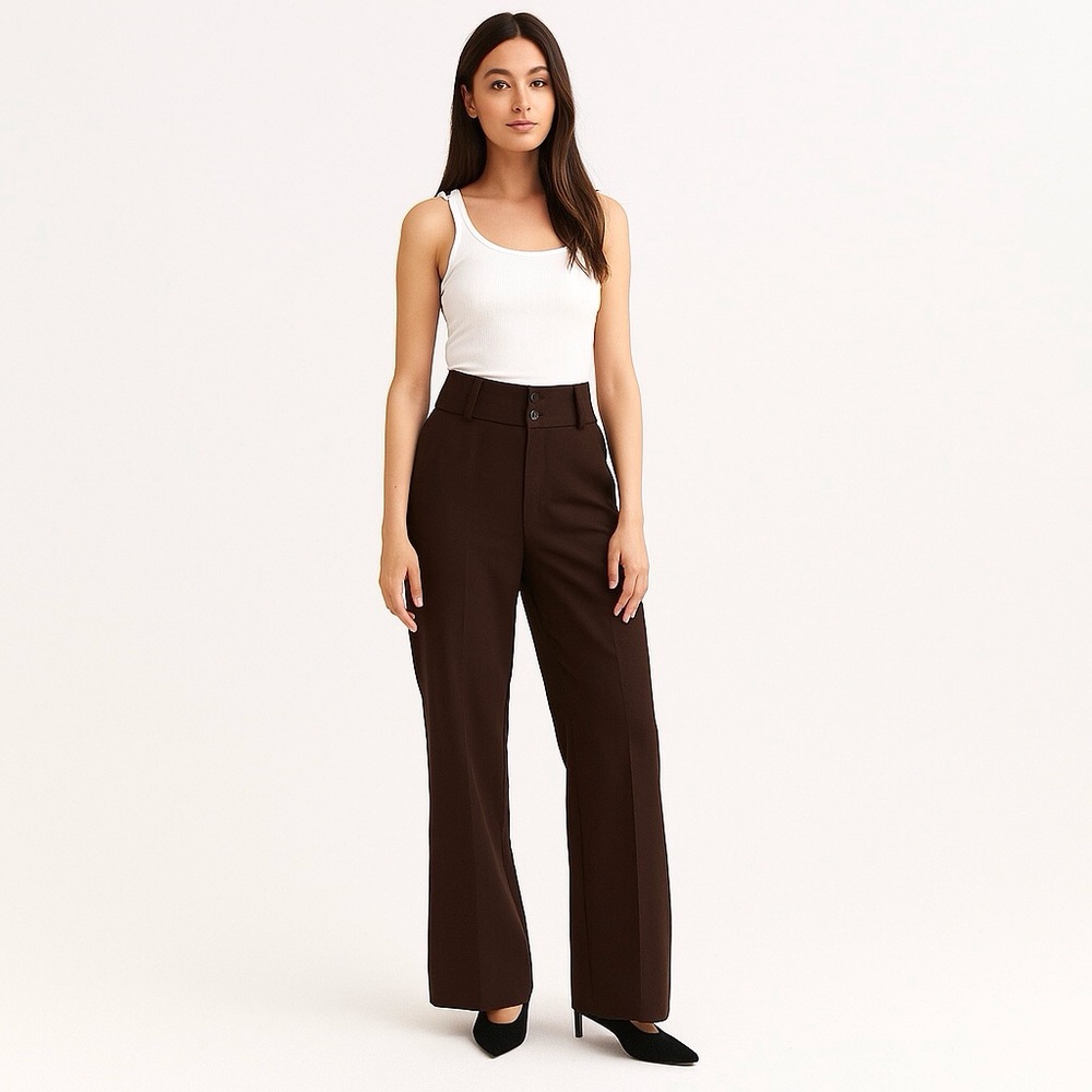 Ralph Lauren LRL NWT 10 Dress Pants High Rise Wide Leg Women’s Espresso Brown